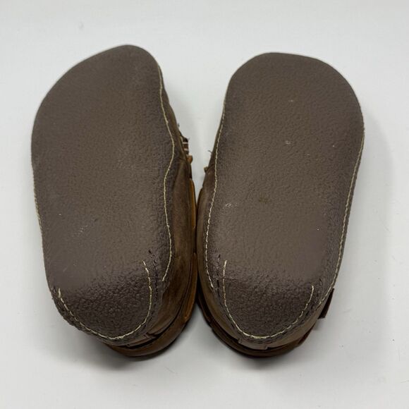 LL Bean Slippers Mens 11 M Brown Leather Flannel Lined Comfort Indoor Outdoor main image 12